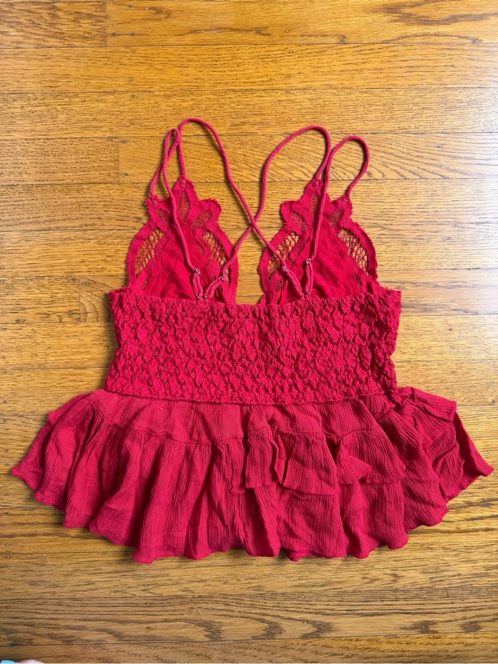 Like New - Free People Adella Cami in Cherry Red (Small)